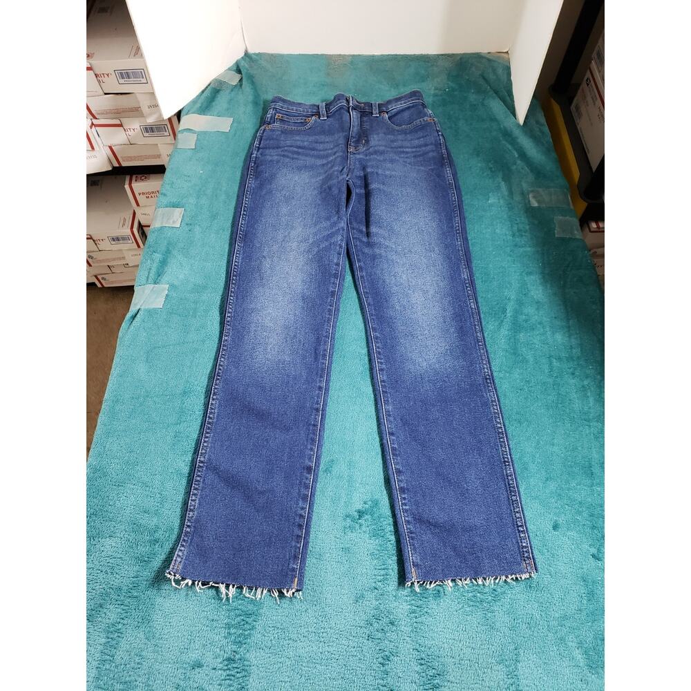 J Crew Jeans Size 24 Womens Blue Denim Pants Fray Hem Mid Rise Classic Vintage